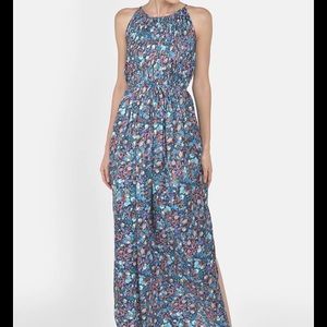 Cobalt Blue Digital Printed Draped Gown